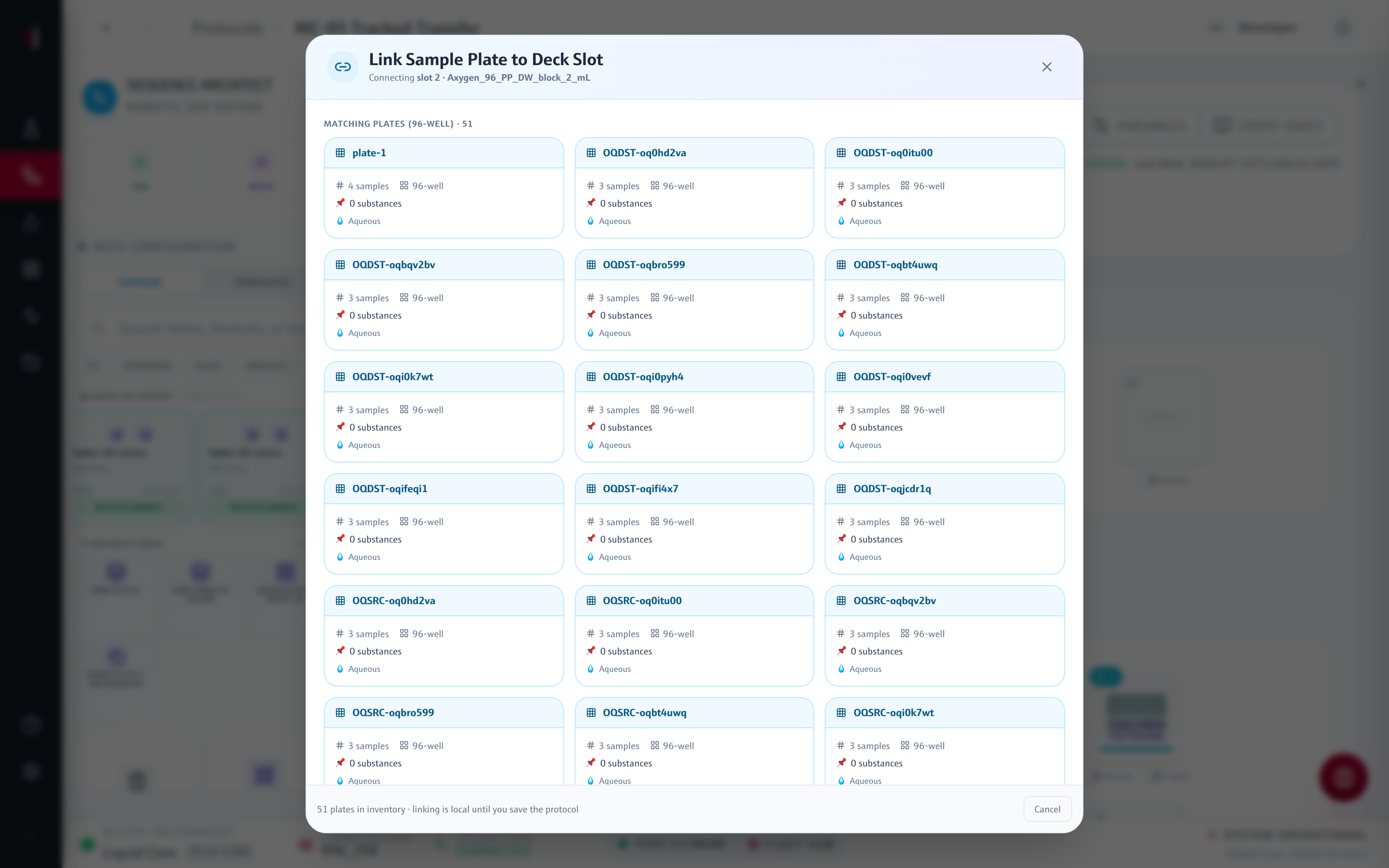 Link Sample Plate Modal